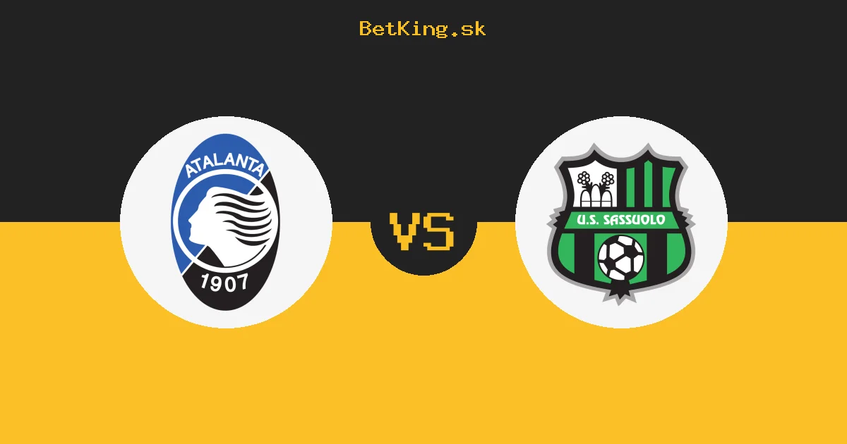 Atalanta vs. Sassuolo dnes 23.08.2026: Zostavy, tabuľka, kurzy, live prenos