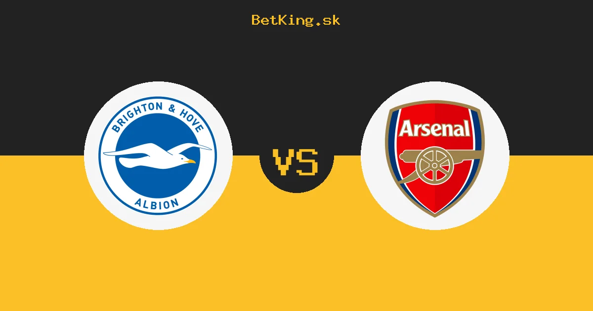 Brighton vs. Arsenal dnes 19.09.2026: Zostavy, tabuľka, kurzy, live prenos
