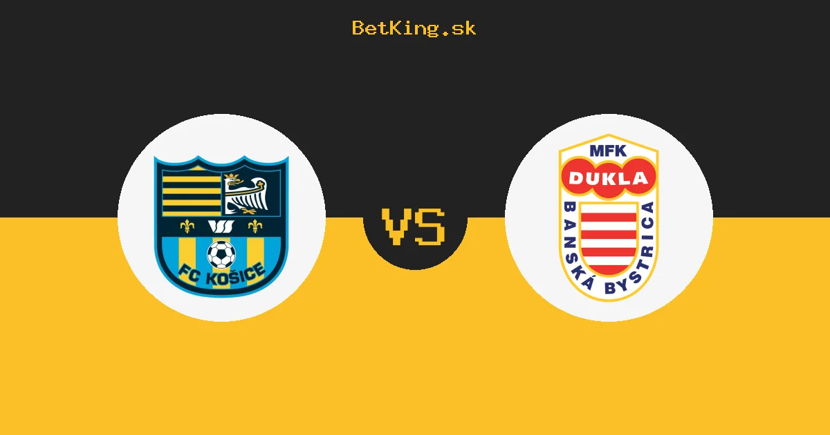 FC Košice vs. Banská Bystrica dnes 06.09.2026: Zostavy, tabuľka, kurzy, live prenos