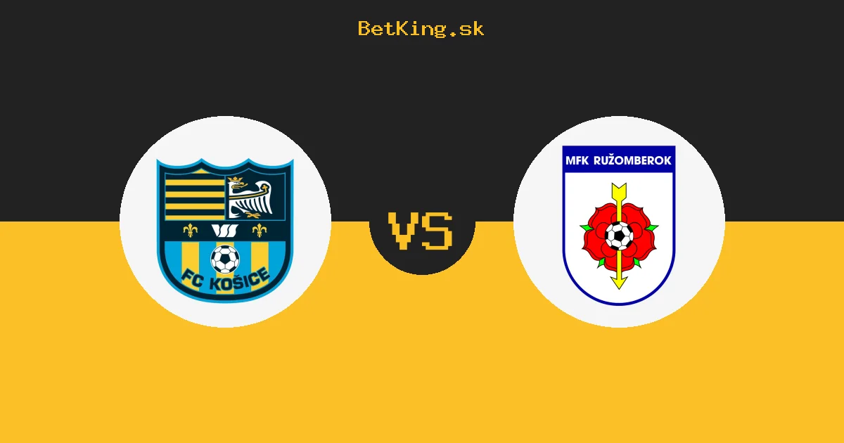 FC Košice vs. Ružomberok dnes 19.09.2026: Zostavy, tabuľka, kurzy, live prenos