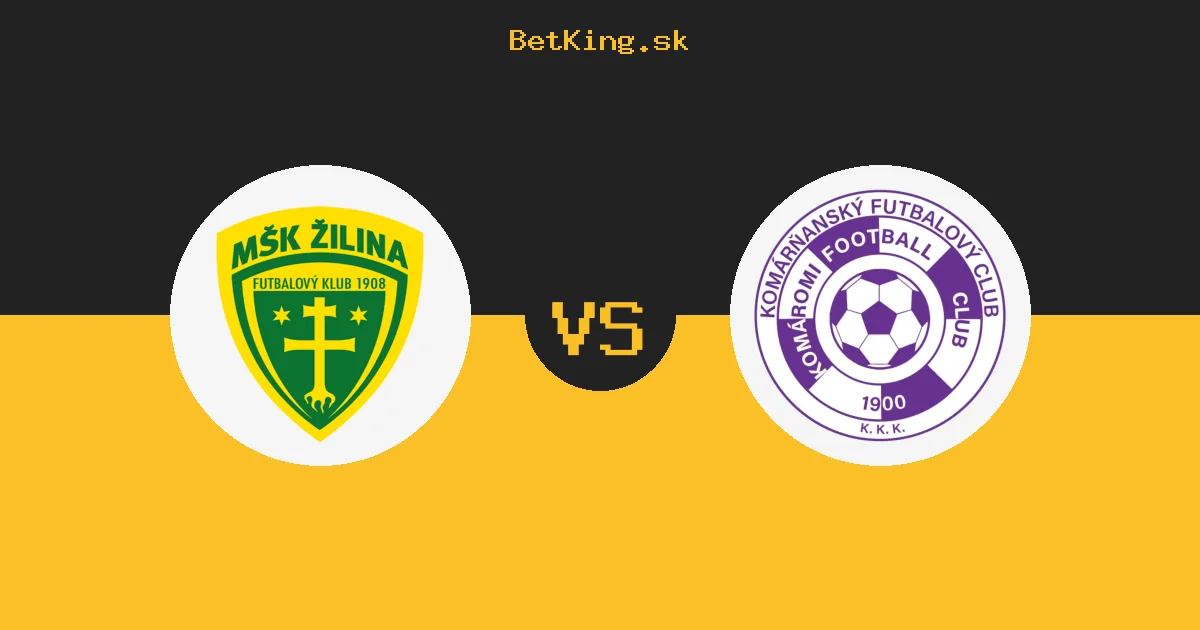 Žilina vs. Komárno dnes 23.08.2026: Zostavy, tabuľka, kurzy, live prenos